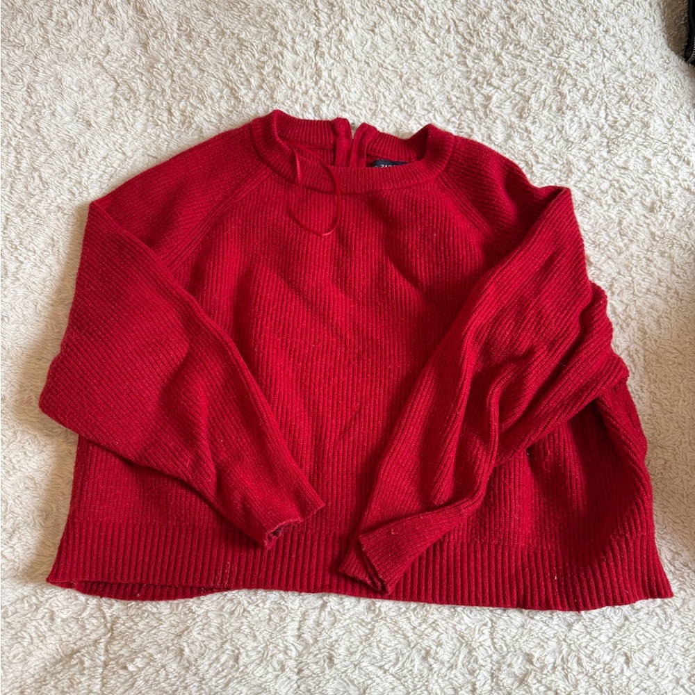 Zara Red Crew Neck Women's Sweater